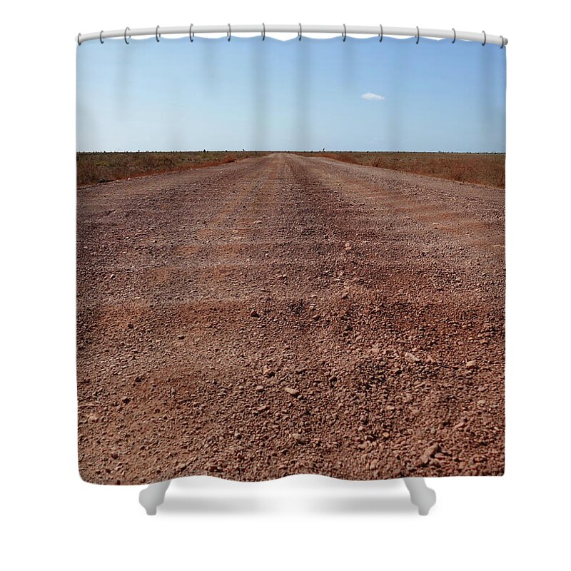 Outback Shower Curtain featuring the photograph The road to nowhere... by Maryse Jansen