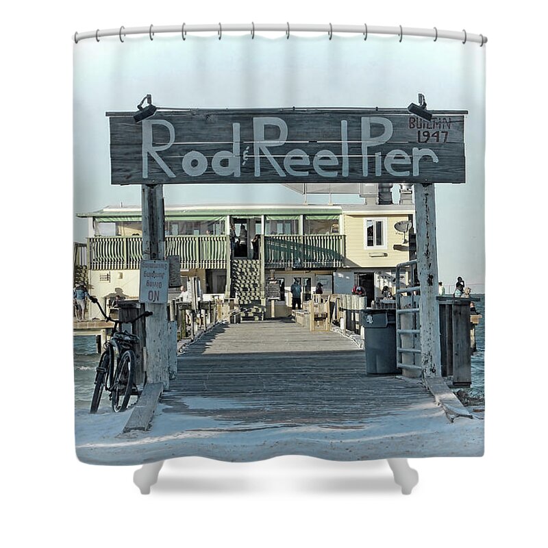 Rod And Reel Pier Shower Curtain featuring the photograph The Rod And Reel Pier by HH Photography of Florida