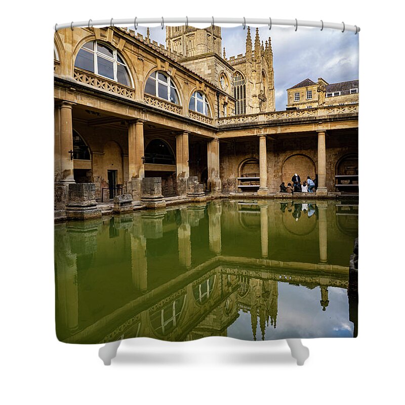Wayne Moran Photograpy Shower Curtain featuring the photograph The Roman Baths Bath England by Wayne Moran