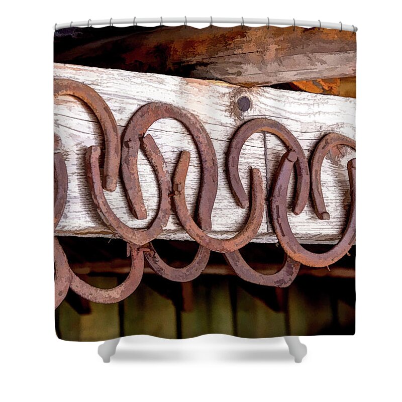 Horseshoe Shower Curtain featuring the photograph The Rustic Side of Cuchara Colorado by Debra Martz