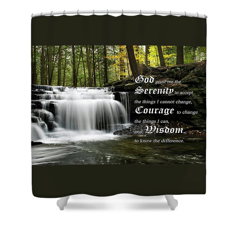 The Serenity Prayer Shower Curtain featuring the photograph The Serenity Prayer by Christina Rollo