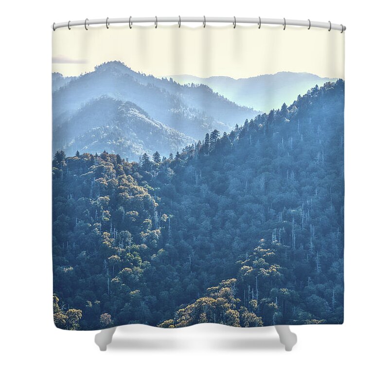 Chimney Tope Shower Curtain featuring the photograph The Smoky Mountains by Phil Perkins