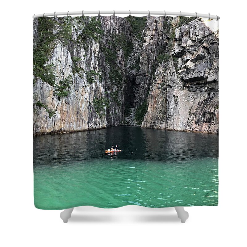 Scenic Shower Curtain featuring the photograph The Sound of Silence - Cliffs and Fjords of Norway Canvas Prints by Shreya Sen