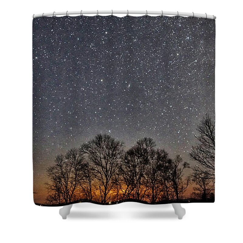 Star Shower Curtain featuring the photograph The Starry Night Sky by Russel Considine