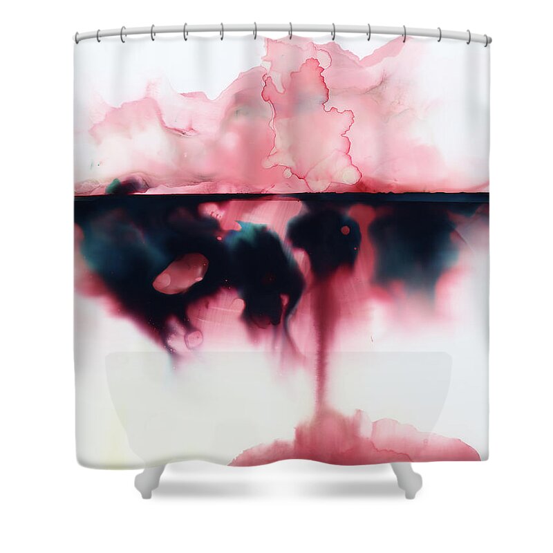 Alcohol Shower Curtain featuring the painting The Storm is Here by KC Pollak