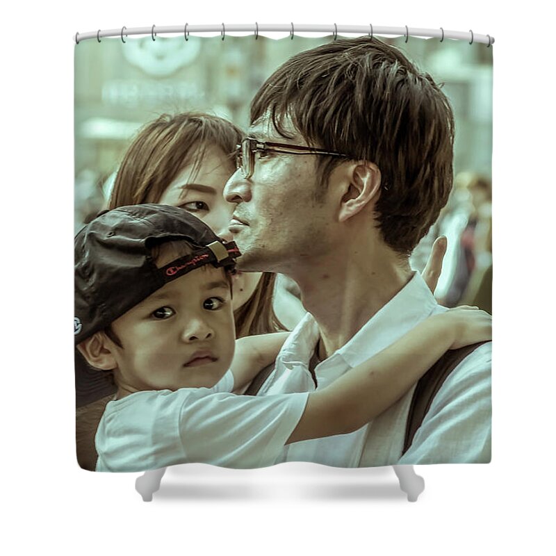 Published Shower Curtain featuring the photograph The Streets of Tokyo XVII by Enrique Pelaez
