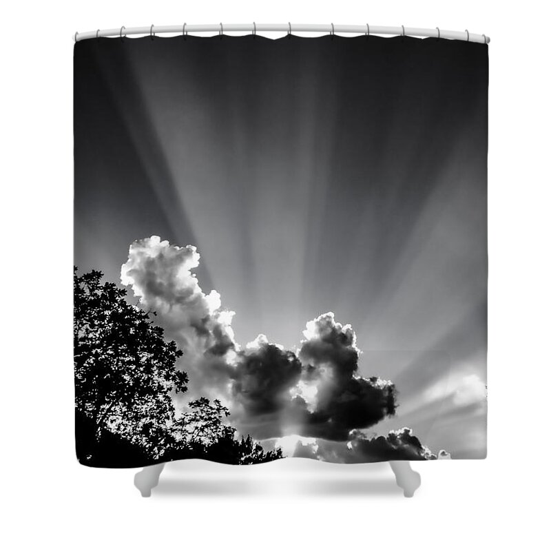 Sunset Shower Curtain featuring the photograph The Sun Sets in Black and White by W Craig Photography