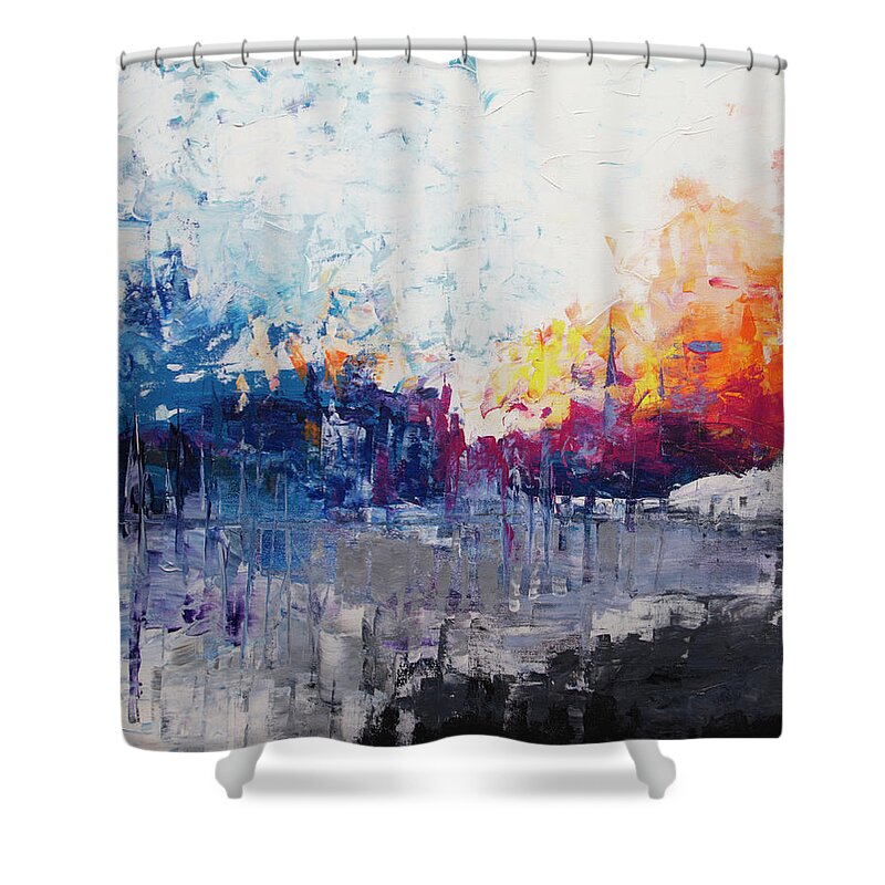 Winter Shower Curtain featuring the painting The Symphony of a Winter Morning by Linda Bailey