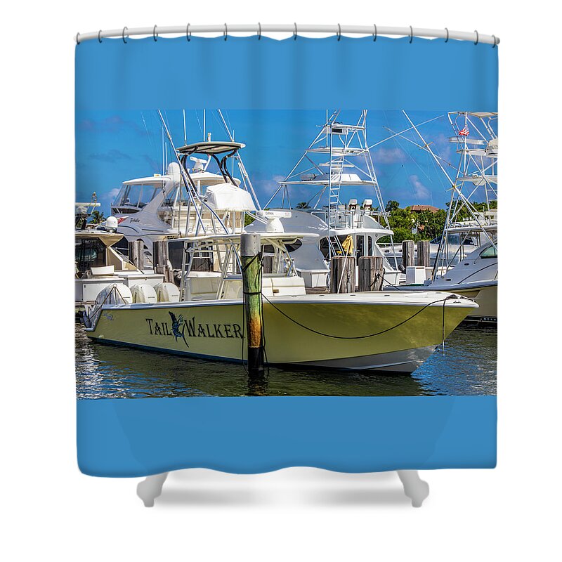 Boat Shower Curtain featuring the photograph The Tail Walker Fishing Boat by Blair Damson