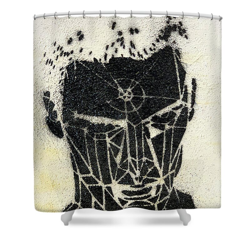 Man Shower Curtain featuring the photograph The Thinker by Leslie Porter
