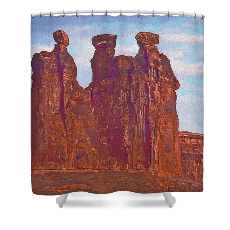 Tags Shower Curtain featuring the photograph The Three Gossips by Liz Leyden