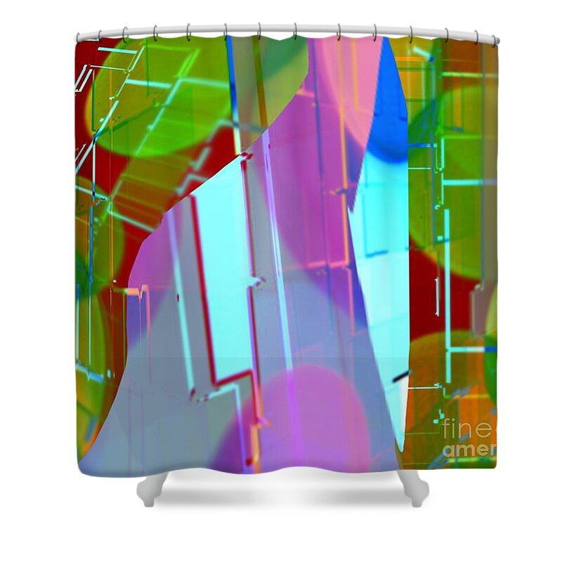 Contemporary Art Shower Curtain featuring the digital art The Trees Blew This Way and That by Jeremiah Ray