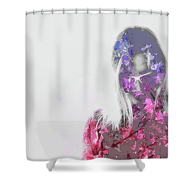 Portrait Shower Curtain featuring the digital art The True World by Alexandra Vusir