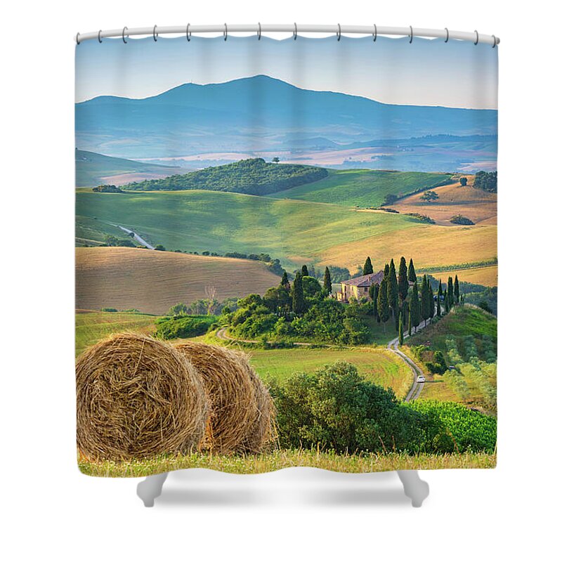San Quirico Shower Curtain featuring the photograph The Tuscan Dream by Francesco Riccardo Iacomino