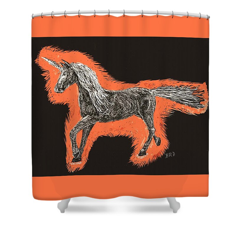 Unicorn Shower Curtain featuring the photograph The Unicorn by Branwen Drew