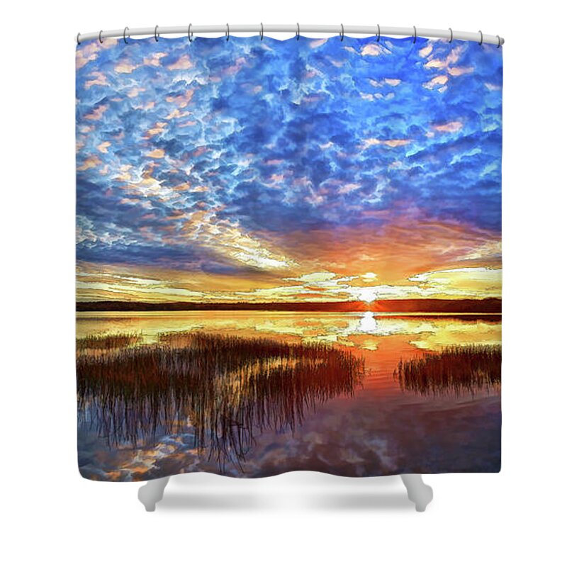Maine Sunset Shower Curtain featuring the photograph The Universe Listens by ABeautifulSky Photography by Bill Caldwell