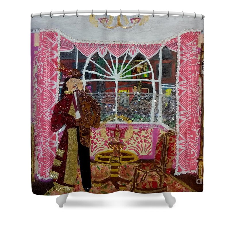 Lgbtq Shower Curtain featuring the mixed media The Victorian Victim by David Westwood