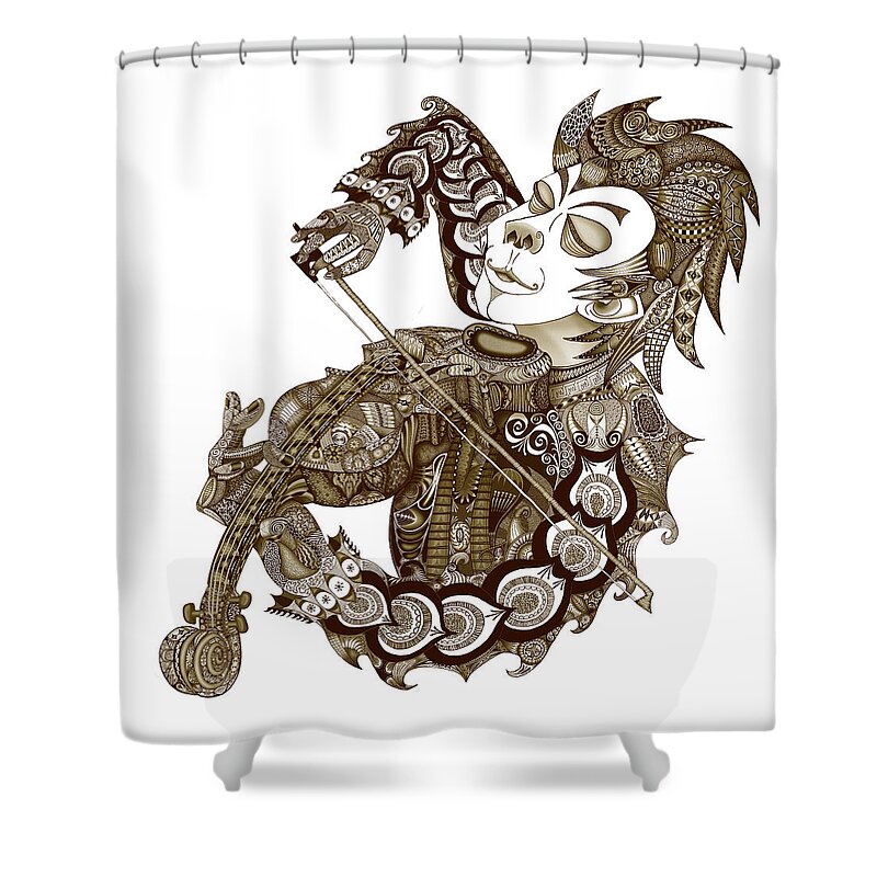 Violin Shower Curtain featuring the digital art The Violinist by Hone Williams