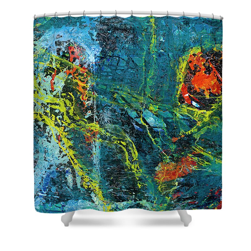 Wall Shower Curtain featuring the painting The Wall by Tessa Evette