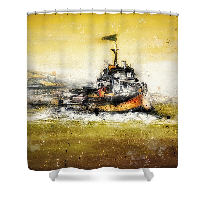 Waters Shower Curtain featuring the digital art The waters of Cuba by Micah Offman