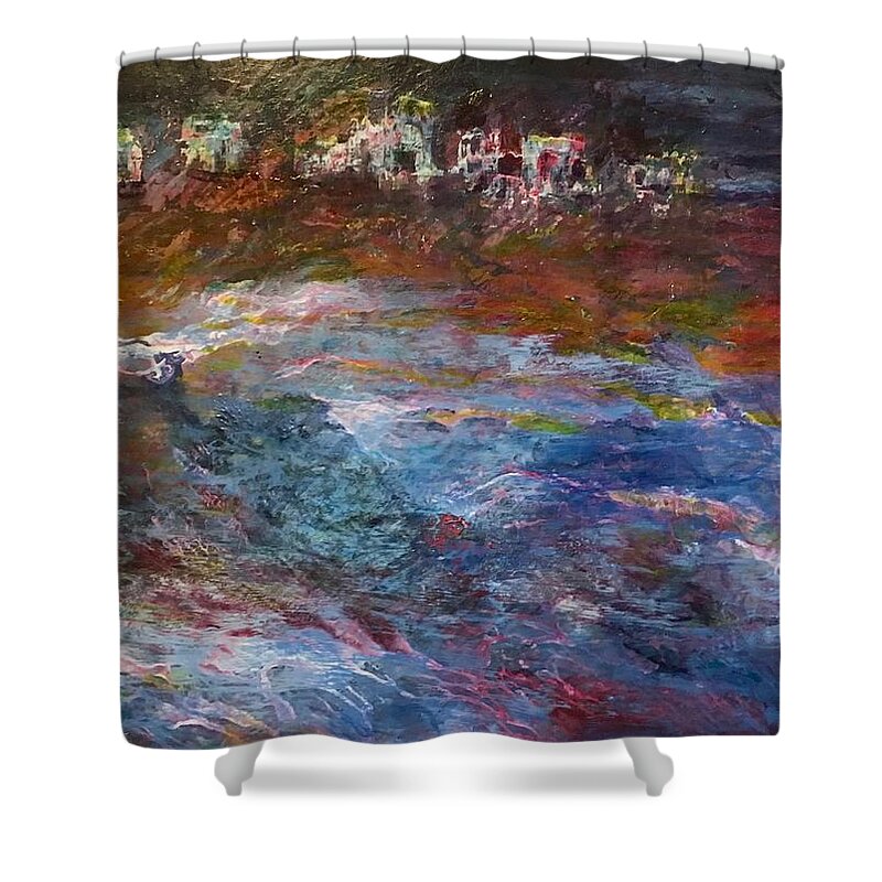 Water Shower Curtain featuring the painting The Water's Rising by Janice Nabors Raiteri