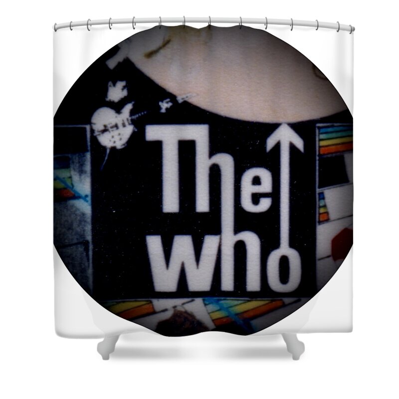 The Who Shower Curtain featuring the drawing The Who - 1960s Poster - detail by Sean Connolly
