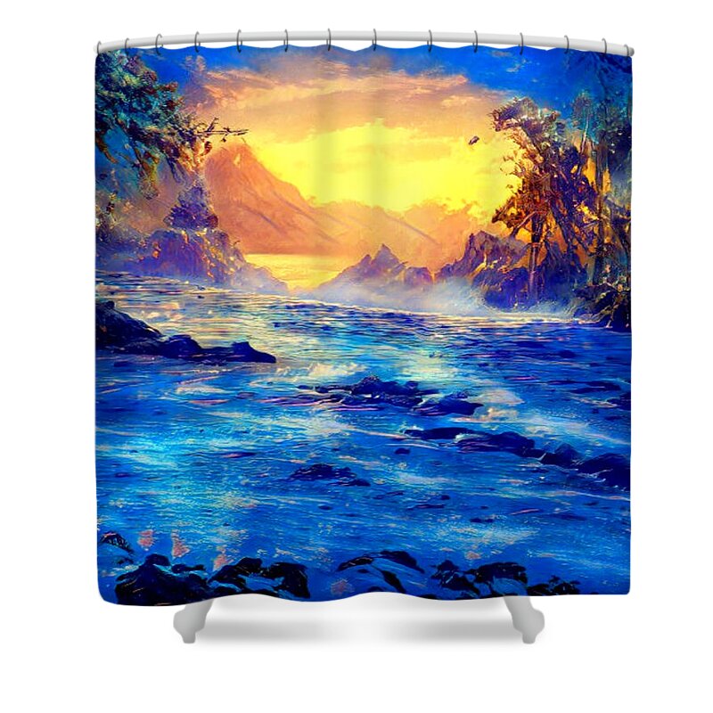 Wild Shower Curtain featuring the digital art The Wild by Caterina Christakos