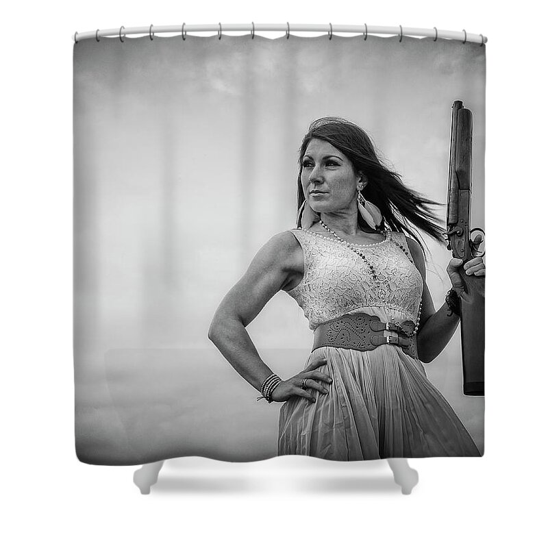Model Shower Curtain featuring the photograph The Wild West by Bill Cubitt