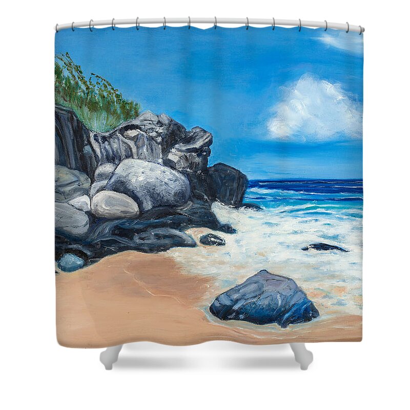 Maui Shower Curtain featuring the painting The Wisdom Keepers by Santana Star