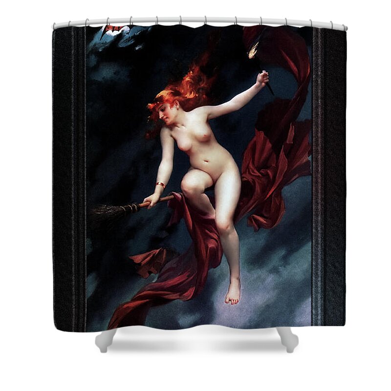 The Witches Sabbath Shower Curtain featuring the painting The Witches Sabbath by Luis Ricardo Falero Old Masters Fine Art Reproduction by Rolando Burbon