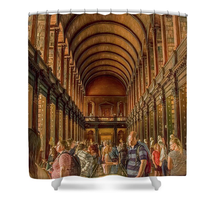 Book Of Kells Shower Curtain featuring the photograph The World's Library by Marcy Wielfaert
