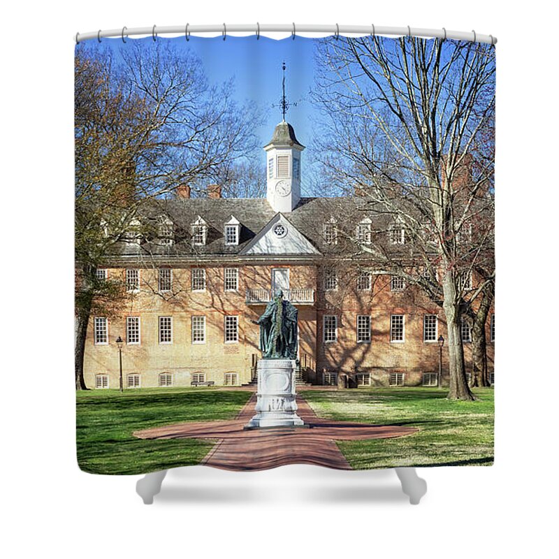 Wren Building Shower Curtain featuring the photograph The Wren Building - Williamsburg, Virginia by Susan Rissi Tregoning