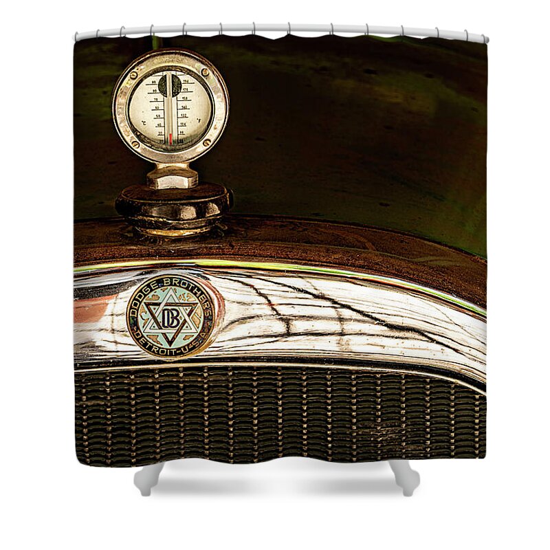  Shower Curtain featuring the photograph Thermometer Hood Ornament by Al Judge