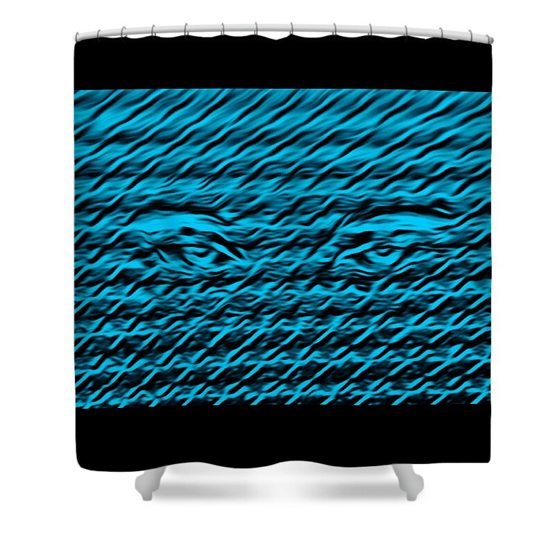 Abstract Art Shower Curtain featuring the digital art These Eyes by Ronald Mills