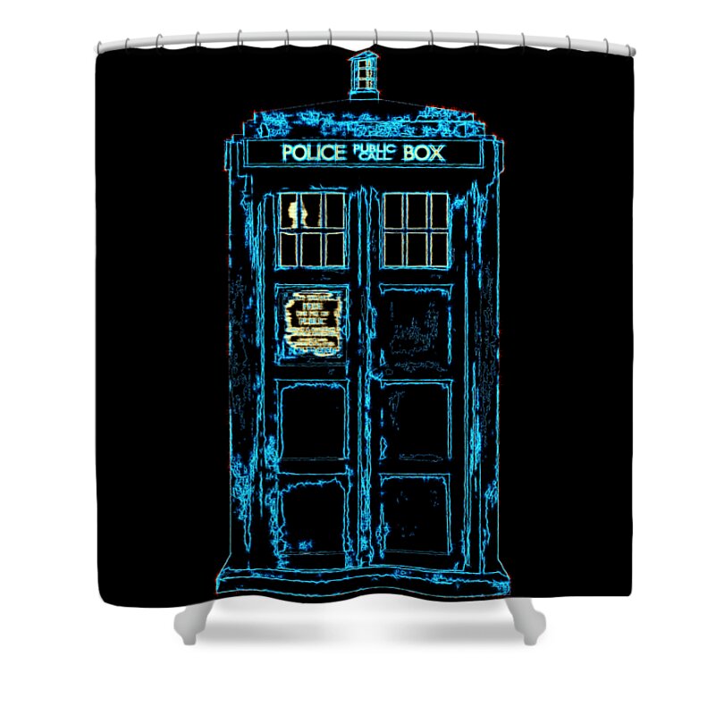 Richard Reeve Shower Curtain featuring the digital art Think Inside the Box Redux by Richard Reeve