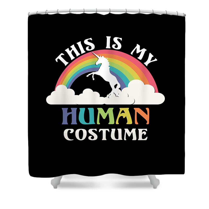 Halloween Shower Curtain featuring the digital art This is My Human Costume by Flippin Sweet Gear