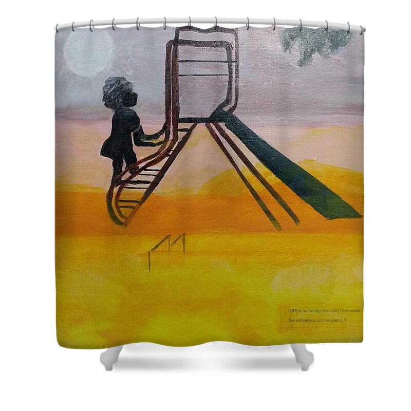 The Day Shower Curtain featuring the painting This is the Day by Suzanne Berthier