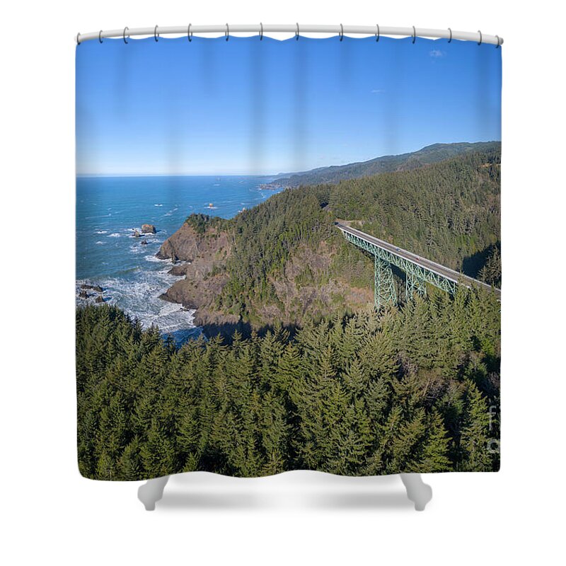 Thomas Creek Bridge Oregon Coast Shower Curtain featuring the photograph Thomas Creek Bridge Oregon Coast by Dustin K Ryan