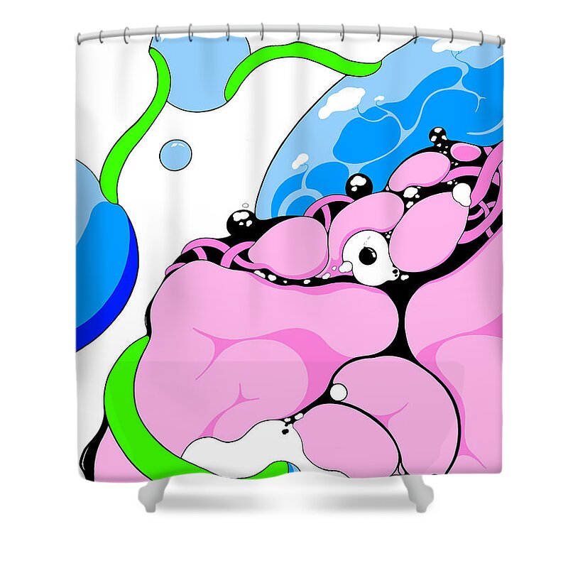 Elephant Shower Curtain featuring the digital art Thought Bubble by Craig Tilley