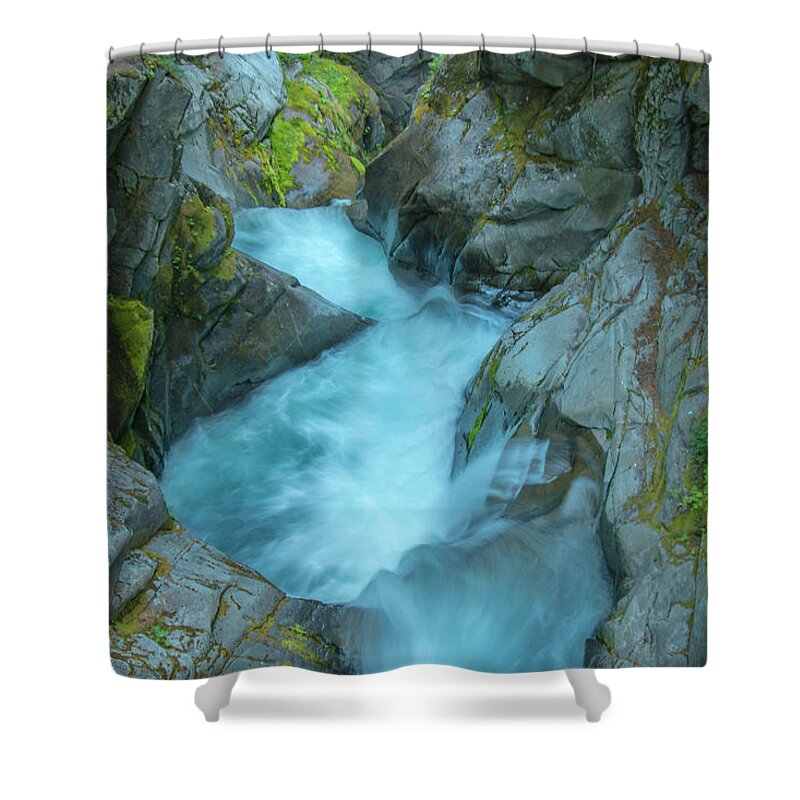 Mount Rainier National Park Shower Curtain featuring the photograph Three Tiers by Doug Scrima
