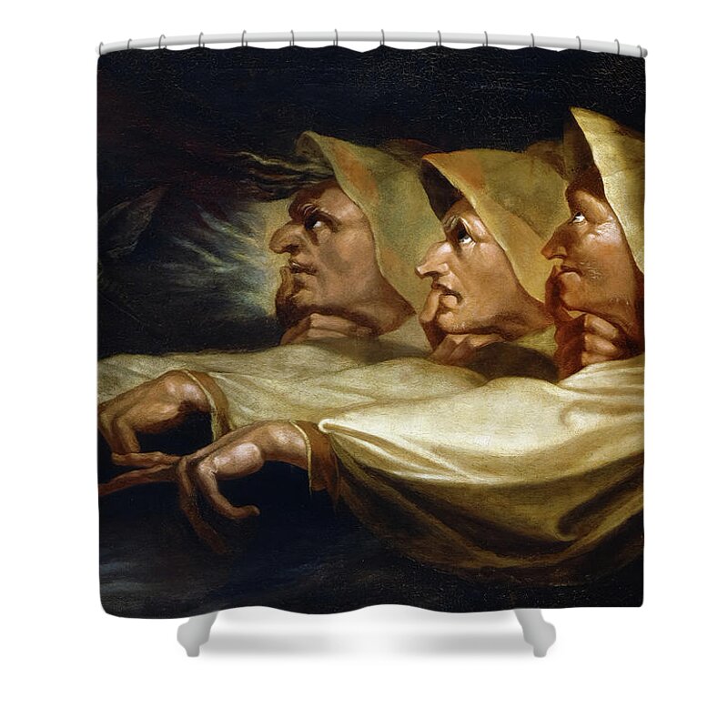 Henry Fuseli Shower Curtain featuring the painting Three Witches, 1783 by Henry Fuseli