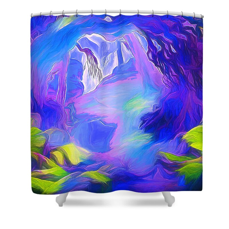 Forest Shower Curtain featuring the digital art Through the Forest by John Haldane