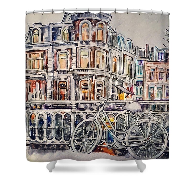  Shower Curtain featuring the painting Through the Narrow Gate by Try Cheatham