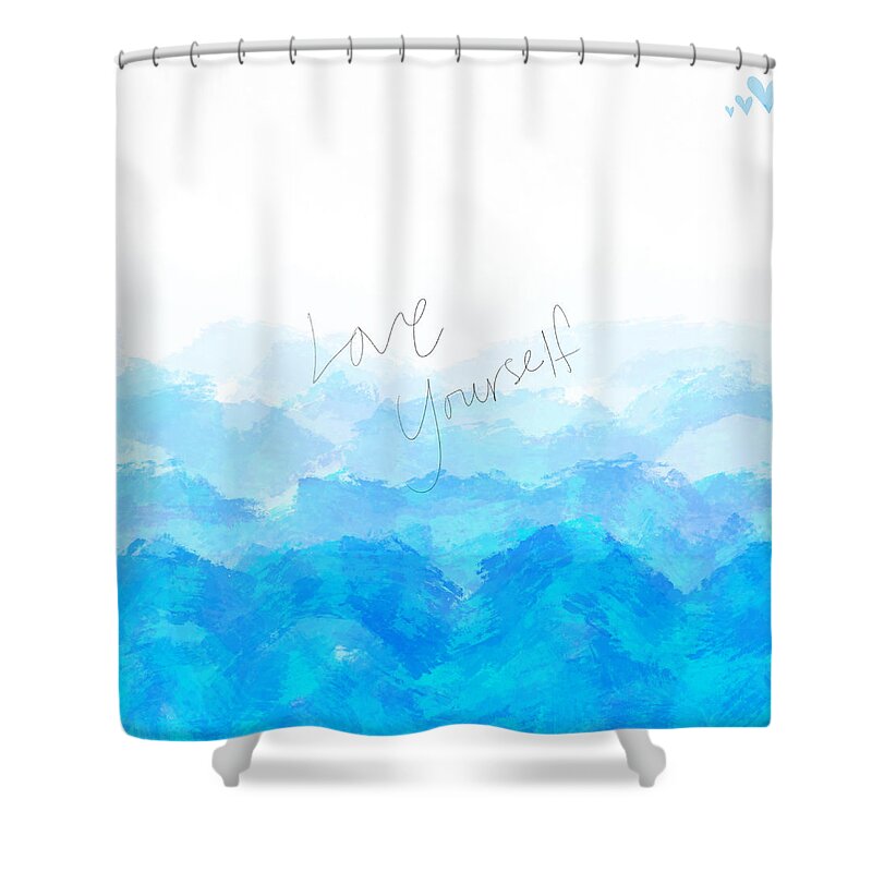 Love Yourself Shower Curtain featuring the digital art Through the Storm by Amber Lasche