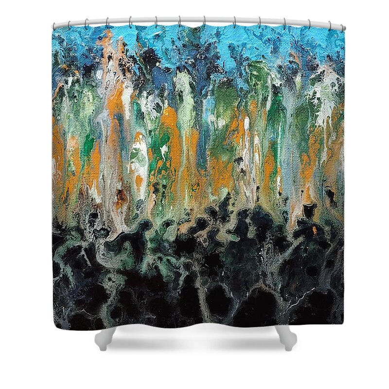 Forest Shower Curtain featuring the painting Through the Storm by Todd Hoover