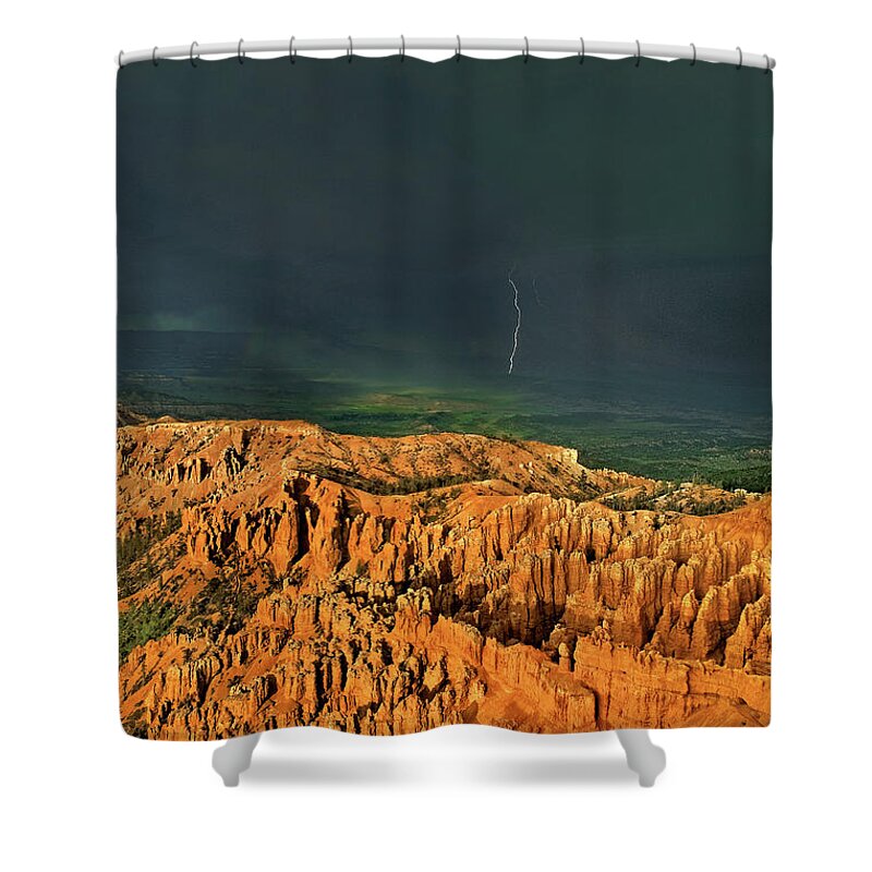 Dave Welling Shower Curtain featuring the photograph Thunderstorm Bryce Canyon National Park Utah by Dave Welling