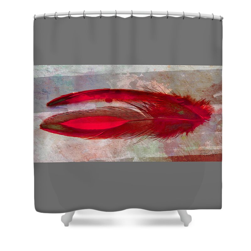 Feathers Shower Curtain featuring the photograph Tickle Me Red by Rene Crystal