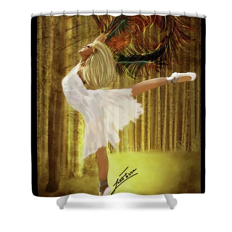 Ballet Shower Curtain featuring the mixed media Tiffany by Lorie Fossa