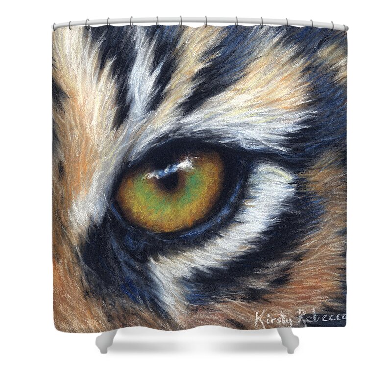  Shower Curtain featuring the pastel Tiger Eye Study by Kirsty Rebecca