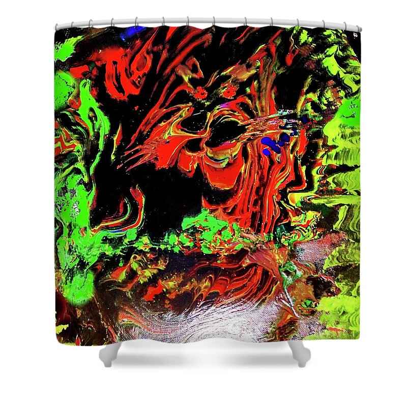 Tiger Shower Curtain featuring the painting Tiger Savvy by Anna Adams